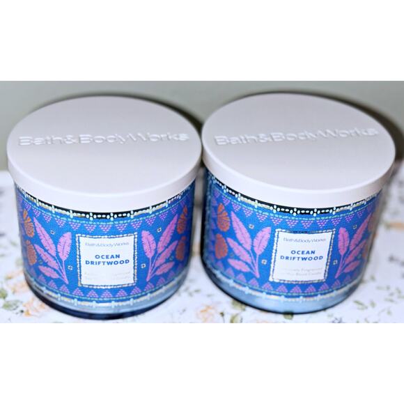 Lot of 2 Bath & Body Works Ocean Driftwood Large 3-Wick Scented Candle 14.5oz - Picture 5 of 6